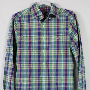 Vineyard Vines Slim Fit Tucker LS Button Down Green Plaid Shirt